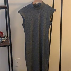 Gray midi sheath dress
